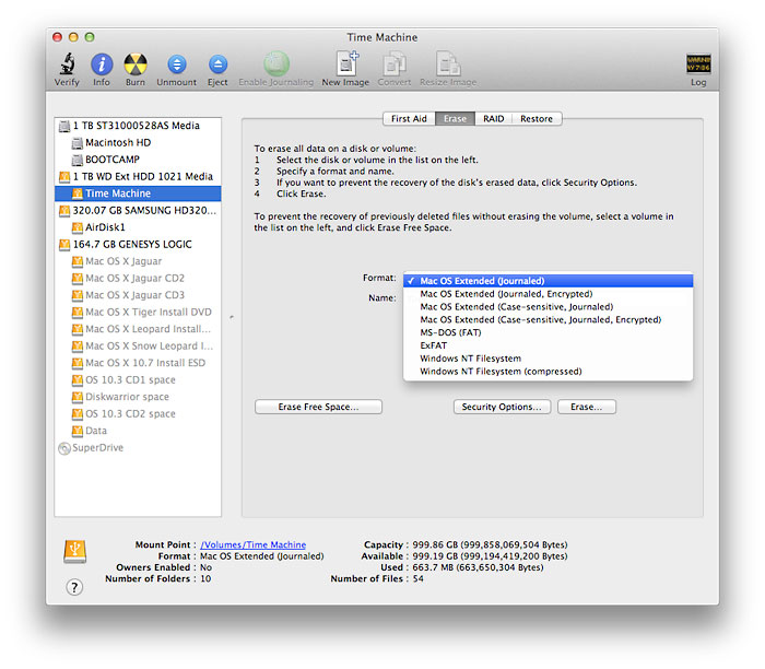 mac os disk utility format ms-dos